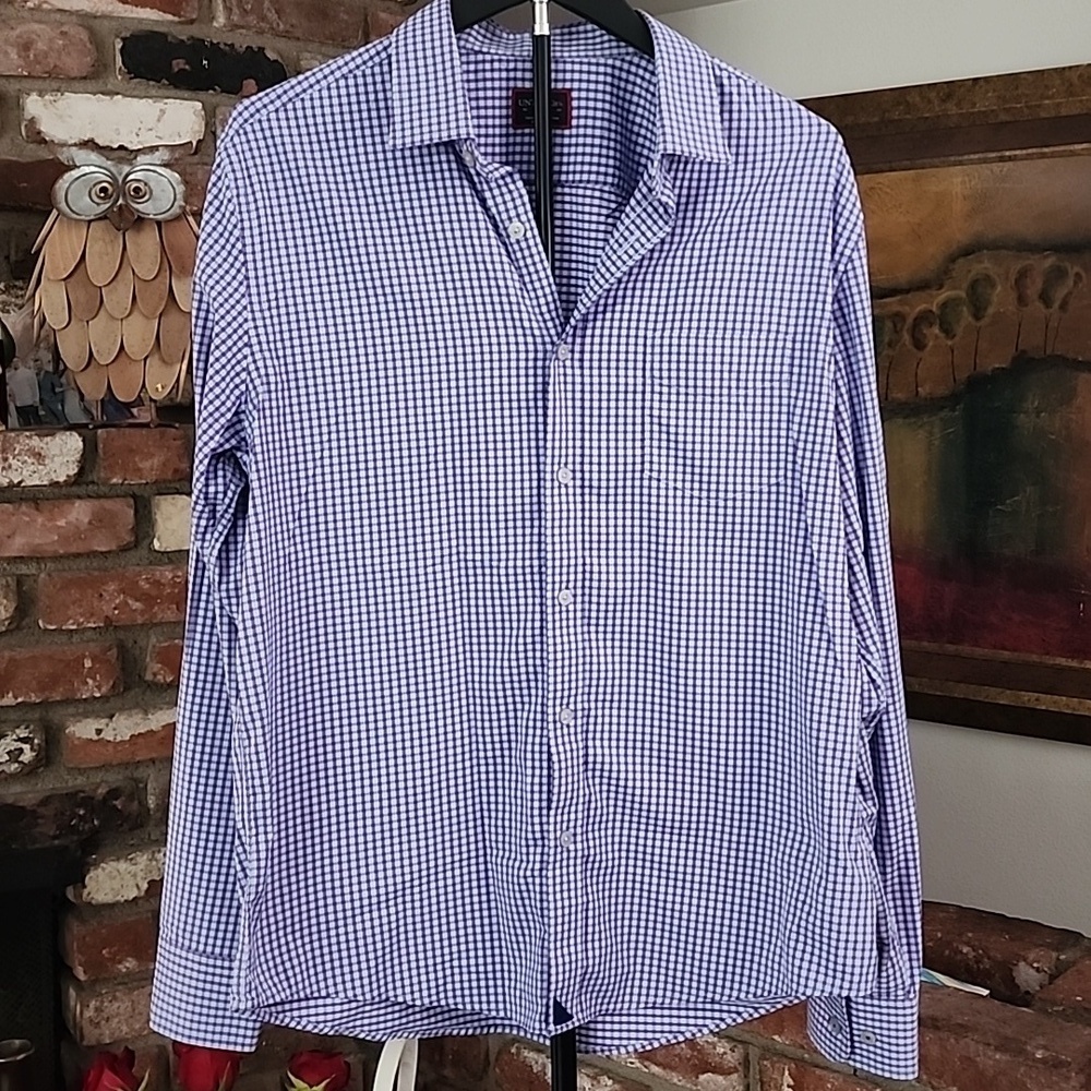 UNTUCKit Boundriotte Slim Fit Purple Checkered Button Down Shirt